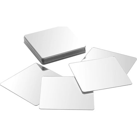 Lot de 20 miroirs carrés acryliques petits, 5,1 x 5,1 cm, adhésifs pour travaux manuels et décoration murale et de table (1/5)