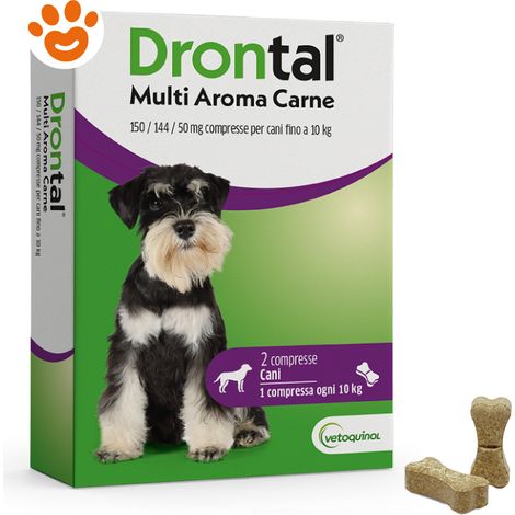 Vetoquinol Dog Drontal Multi Aroma Carne - Confezione 2 Compresse -