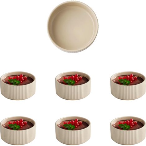 Bol THE GRID porcelaine Ø 12,5 cm 350 ml couleur sable empilable lot de 6 (1/5)