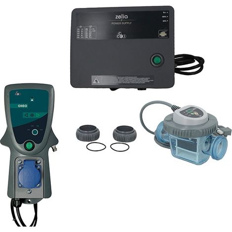 Ccei – Distributeur automatique de traitement au sel pour piscine 25 m3 – Électrolyseur avec analyseur Oxeo SP – Protection IP54 – Nettoyage automatique