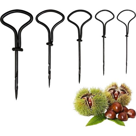 5 Pièces Vrilles Manuelles pour Bois et Châtaignes, Mini Forets à Main de 1.5 mm à 5 mm, Outil de Perçage Manuel pour Bricolage Enfants DIY Automne Créations Artisanales Perçage de Trous Sécurisé (1/5)