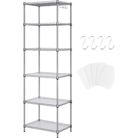 Étagère de Rangement en Métal，Rangement à 6 Niveaux Meuble，Meuble de Rangement，Étagère de Cuisine，Salle de Bain，pour Cuisine,Salon,Balcon, Placard, Garde-mange,Garage（Argent 4230160cm） (1/5)