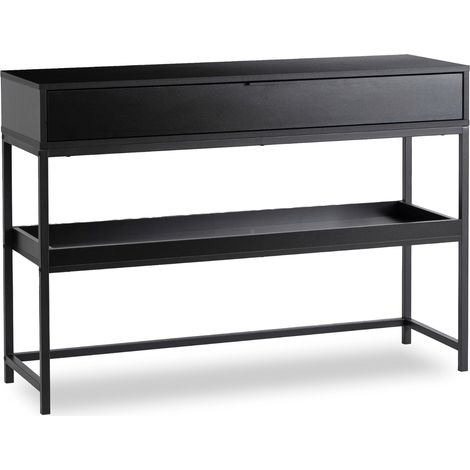 Consolle da ingresso Ruby 100 cm con ripiano nero, stile moderno (1/5)