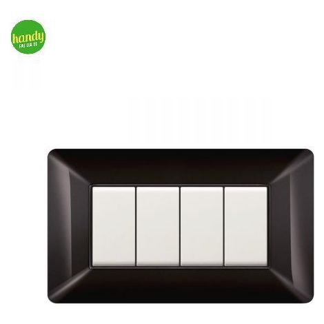 Placca da 4 moduli Easy Elettrocanali in plastica nero