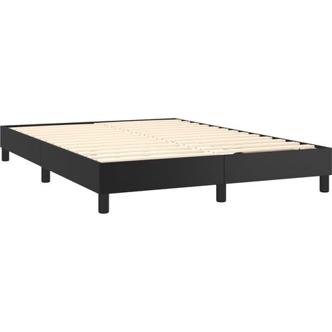 Somier de láminas sobre patas estructura de cama 140x200 cm sintético negro TDL0207018