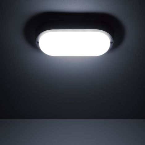 Plafoniera LED 25W Ovale per Esterni 96x198 mm IP65 Hublot Black 6500K Bianco Freddo (1/5)