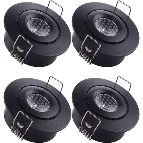 4 Mini Spot Encastrable LED Plafond Spot encastré Lampe 1W Blanc Chaud 3000K pour Vitrine,Plafond,Cuisine,Placard,DIY éclairage etc (1/5)