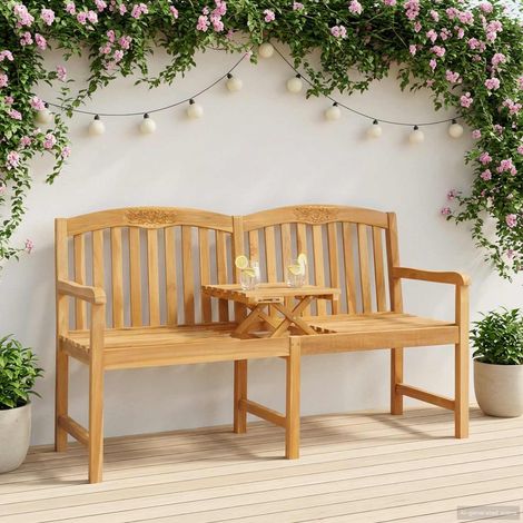 vidaXL  Handcarved Rose Bench  Natural 150.5 x 60 x 95 cm