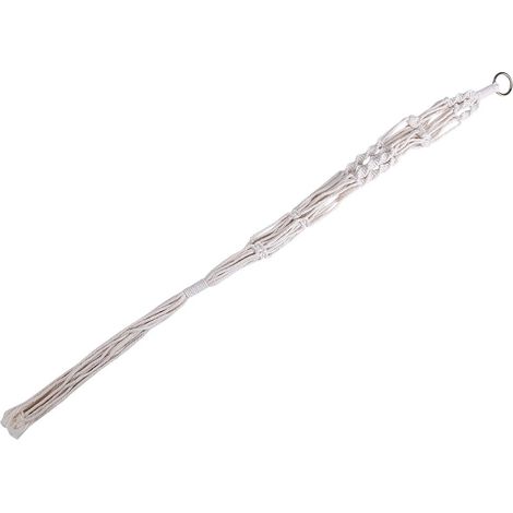 Cintre macramé coton blanc cassé – panier support planteur – décoration jardin pot fleur