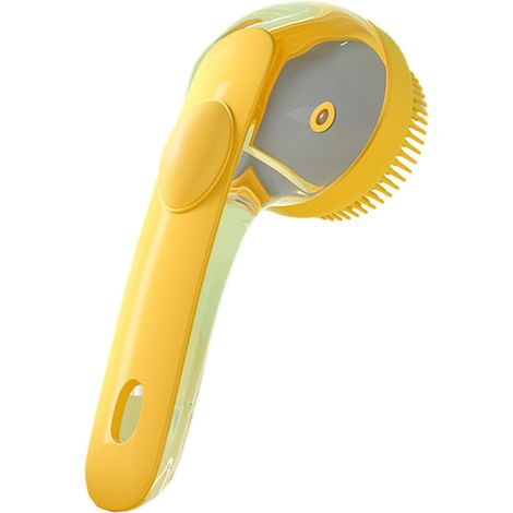 Brosse de bain en silicone pour animaux — Matériau en silicone souple, facile à nettoyer, poignée antidérapante spécialement conçue pour le bain, le toilettage et l'élimination des poils. (1/5)