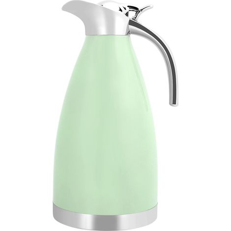 Bouteille de voyage isotherme en acier inoxydable à double paroi sous vide, carafe à café isotherme (verte) (1/4)