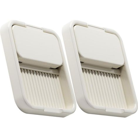 Lot 2 supports à couvercles et porte-cuillères/baguettes pliables et multifonctions, coloris blanc ivoire (1/5)