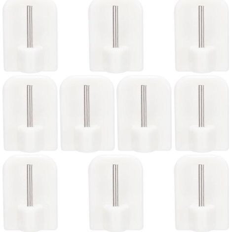 10 ganci autoadesivi, ganci adesivi, staffe per asta per tende, ganci per asta per tende senza foratura (1/4)