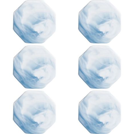 Dessous de verre en marbre, absorbants avec base en liège, ensemble de dessous de verre en céramique dorée, décoration rustique pour la maison (bleu, carré) (1/5)