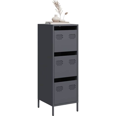 Highboard Anthrazit 39x35x103,5 cm Stahl