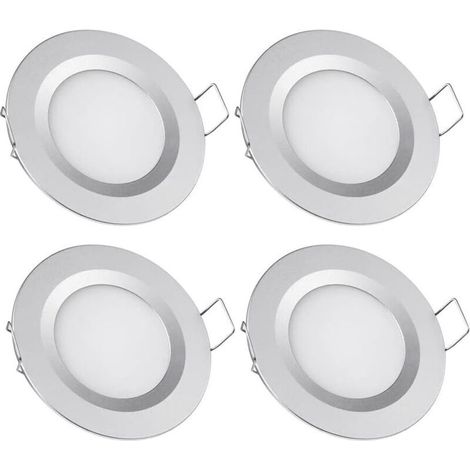 Beijiyi – Pack de 4 spots LED encastrables 12V – Trou 58-65mm – 3W 6400K blanc froid – Plafonnier pour camping-car, bateau, caravane, van, yacht (1/5)