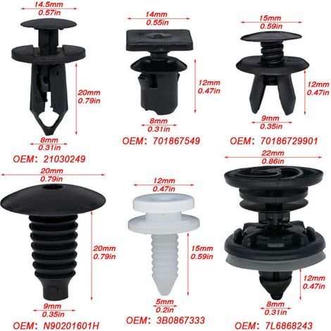 Clips fixation 120X pour VW Transporter T4 T6 T5, goupille support garniture intérieure L&H (1/4)