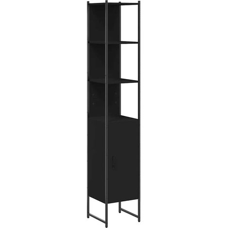Maison Exclusive - Mobile da Bagno Nero 33x33x185,5 cm in Legno Multistrato (1/5)
