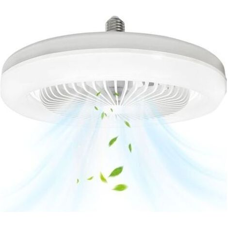 Ventilador de techo de 10 pulgadas, casquillo E27, 30 W – Motor silencioso – 3 modos de funcionamiento – Luz LED blanca fría de 6500 K – Fácil instalación (1/5)