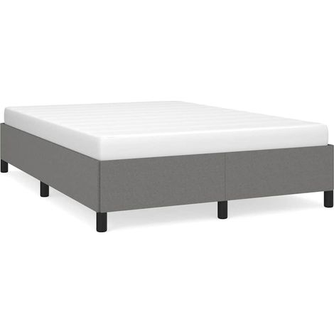 Maison Exclusive - Cama sin colchón tela gris oscuro 140x190 cm (1/5)
