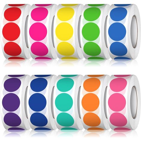 3000x points de colle multicolore 20mm Runde points de repère 6 Rollen, Maison, Jardin (1/5)