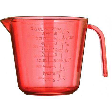 Premier Housewares Measuring Jug Red Measuring Cups Plastic Measuring Jugs For Daily Use Kitchen Accessories 600ml Measuring Cup w15 x d12 x h11cm