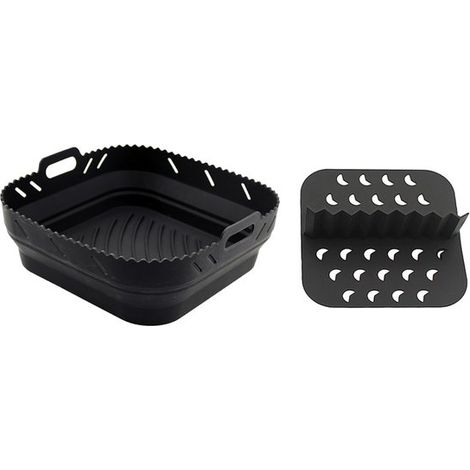 Inserto de silicona para freidora aire separador, freidoras aire Ninja Speedi COSORI, reutilizables, freidoras aire Instant Vortex Tefal (negro) (1/5)