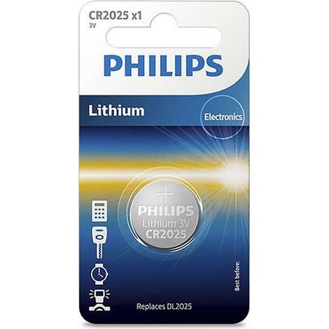 Batteria a bottone philips cr2025/ 3v