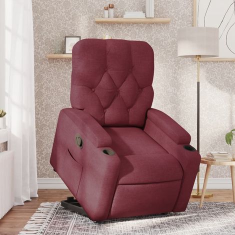 Fauteuil inclinable-Chaise de relaxation-Fauteuil Relax rouge bordeaux tissu 647932 (1/5)