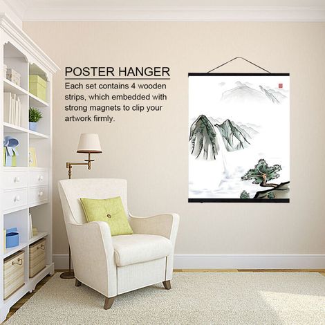 Cornice portafoto magnetica moderna con segatura, ideale per progetti fai da te, poster, pergamene, stampe e opere d'arte (50 cm) (1/2)