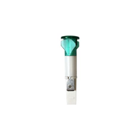 VOYANT FILAMENT Ø10 mm, à clipser, VERT 220V, Racc Lang 6,35mm / 090 380
