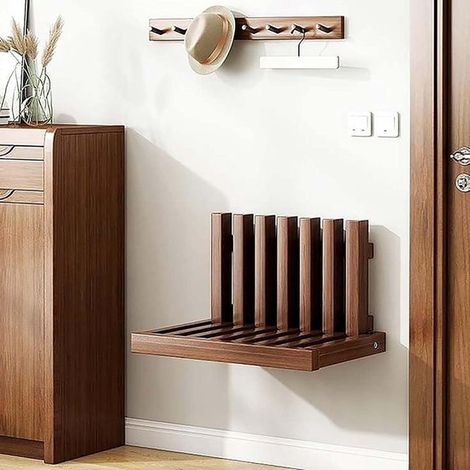 Tabouret de douche pliant en bois massif - siège mural - adapté aux salles de douche - balcons et espaces intérieurs (1/5)