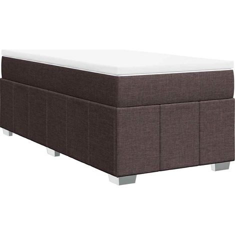 Maison Exclusive - Giroletto a Molle con Materasso Marrone Scuro 100x200cm Tessuto (1/5)