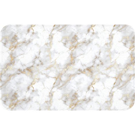 TAPIS DE BAIN Veines d'or - Marbre - Blanc 80x50 cm