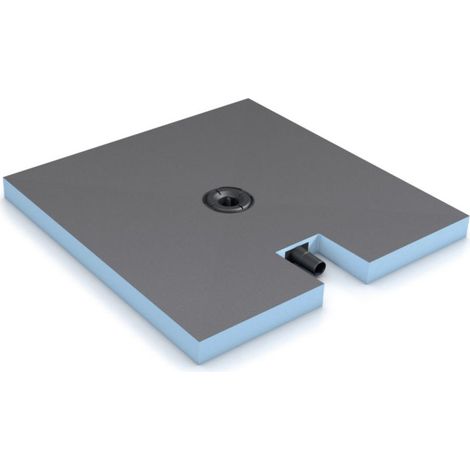Wedi – Receveur de douche à carreler carré 1400x900x65 mm – Écoulement excentré DN 40 – Système 100% imperméable – Pente prédéfinie