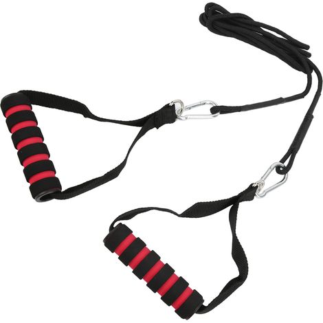 Poignée de presse triceps avec poulie et élastiques pour musculation en salle (1/5)
