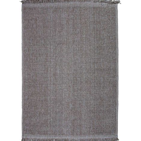 JUTA TRAITS - Tapis aspect jute motif rayures beige 160x230