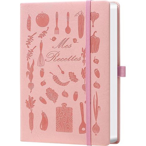 Carnet de Recettes à Remplir A5 – Livre de Recettes Vierge avec Index, Cahier de Cuisine à Remplir pour Noter Vos Recettes Maison – Idée Cadeau pour Passionnés de Cuisine– Rose (1/5)