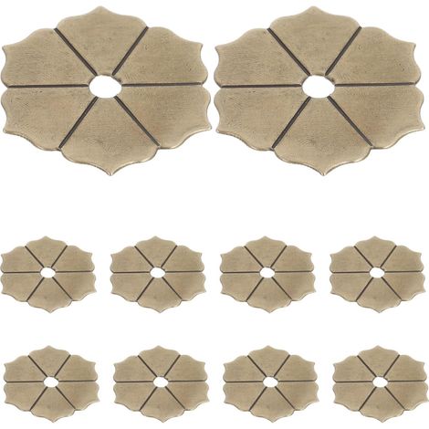 Rondelles de fixation bouton tiroir en cuivre vintage, lot 10 (1/5)