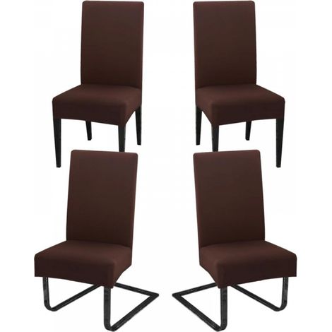 Housses de chaise de salle à manger, housses de chaise amovibles et lavables pour salle à manger, mariage, hôtel, cuisine, fête, cérémonie, café, lot de 4 (1/5)