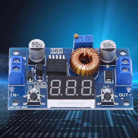Module XL4015 : convertisseur DC-DC abaisseur réglable à haut rendement avec affichage de la tension, 75 W (1/5)