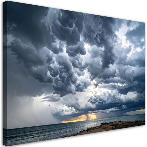 Stampe su Tela, Paesaggio con nuvole grigio scuro, 100x70 (1/5)