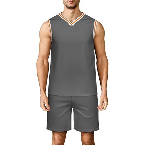 Men's Basketball Jersey Set  2-Piece Basketball Tank Top and Shorts, Breathable Sportswear for Fitness, Men's Basketball Tracksuit (1/5)