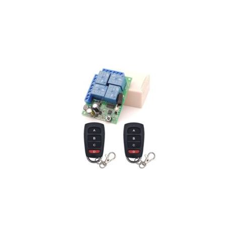 Interruttore universale con telecomando, ricevitore relè RF AC 230V/220V 10A 4 canali 433Mhz con 2 trasmettitori per motore, porta del garage, luce, tenda elettrica, interruttore fai da te - Crezuo