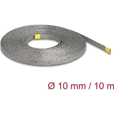 Delock Funda trenzada para protección EMI estirable 10 m x 10 mm
