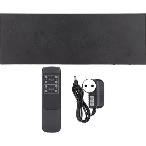 Duplicateur HDMI 4K 2 Sorties avec Télécommande, Alimentation 100‑240V EU - Splitter Audio Vidéo Ultra HD 3D 1080P