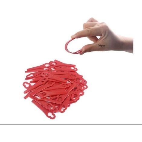 100 plastic replacement blades, plastic edger blades, trimmer blades, universal plastic blades. (1/4)
