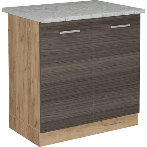 Mobile lavello cucina R-Line, Grigio nobile, 80 cm PL Marmo, Vicco