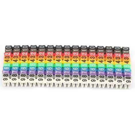 Tubes de câblage numérotés en boîte, tubes de câblage à clipser de couleur, étiquettes de numérotation des fils et tubes d'étiquetage des fils. (1/2)