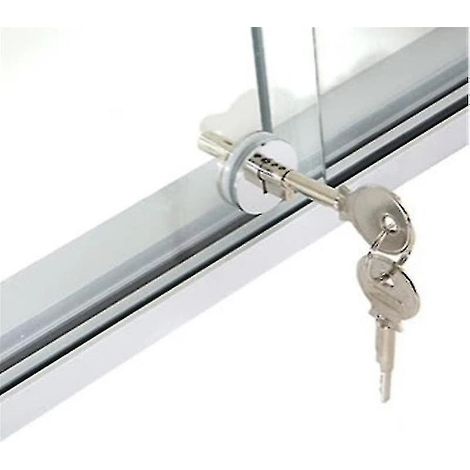 Serrure pour porte vitrée. Serrure pour porte coulissante. Serrure ronde pour verre. Serrure amovible pour armoire à bijoux. Serrure pour verre (une pièce).-AquaForge (1/3)